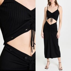 Christopher Esber Ruched Disconnect Cami Knit Dress - Black